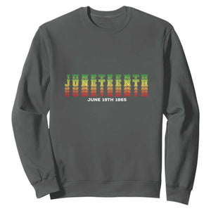 Happy Juneteenth Is My Independence Day Sweatshirt TS01 Dark Heather Printyourwear