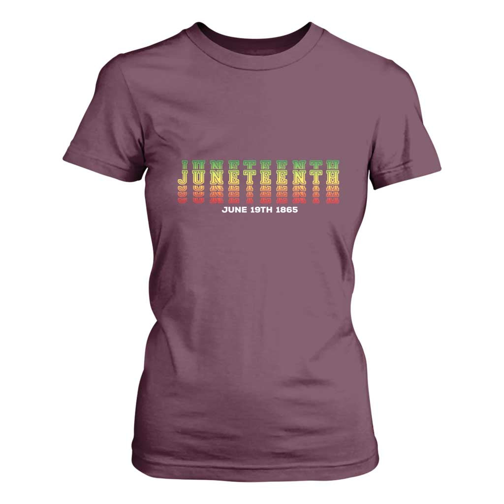 Juneteenth Is My Independence Day T Shirt For Women TS01 Maroon Print Your Wear