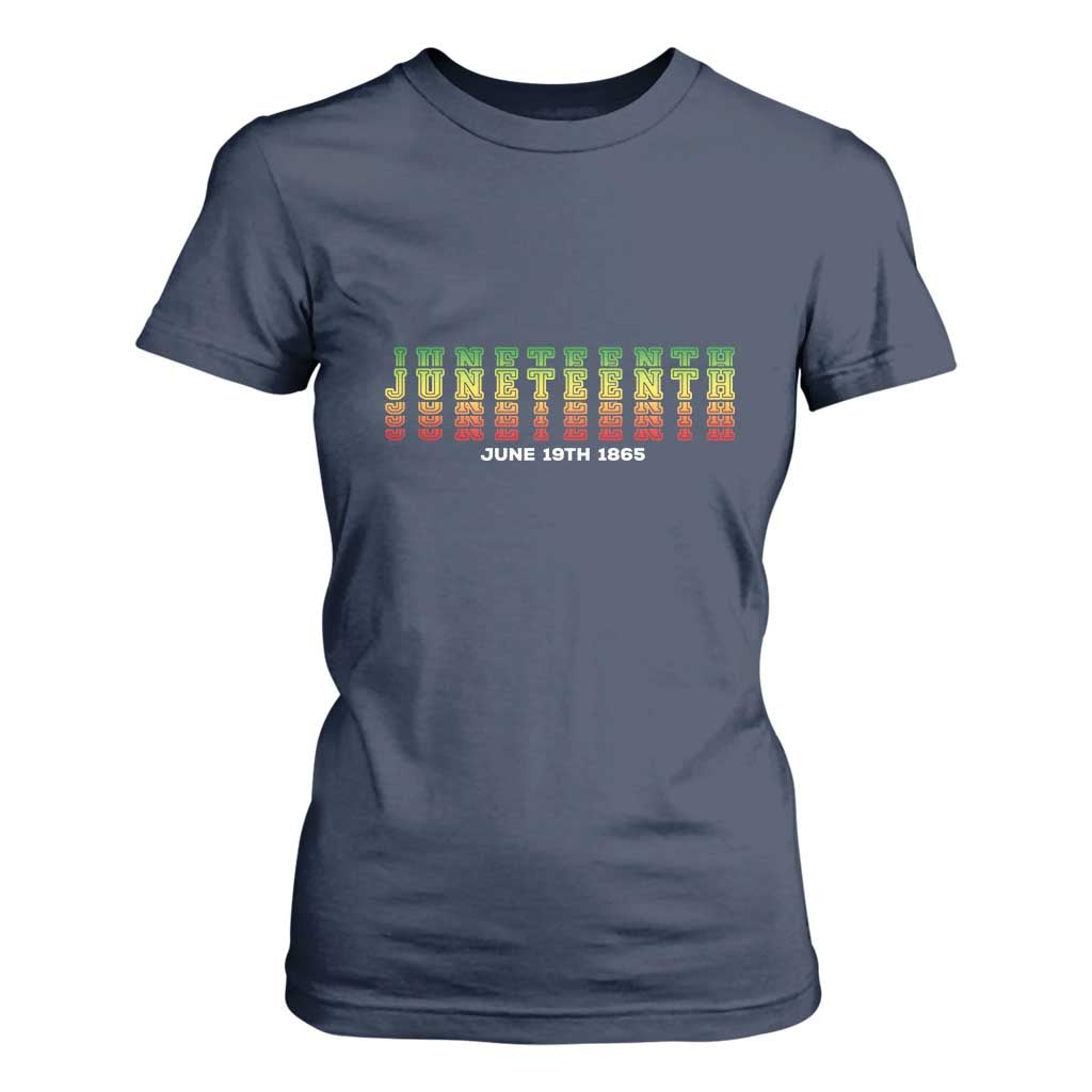Juneteenth Is My Independence Day T Shirt For Women TS01 Navy Print Your Wear