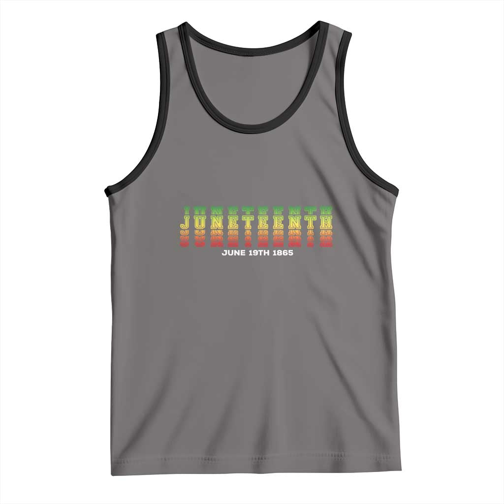 Juneteenth Is My Independence Day Tank Top TS01 Deep Heather Black Print Your Wear