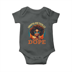 Black Women Unapologetically Dope Baby Onesie Juneteenth Black History TS01 Dark Heather Print Your Wear