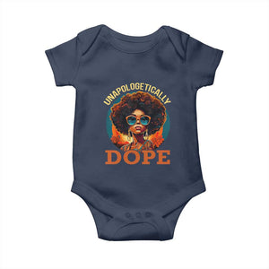 Black Women Unapologetically Dope Baby Onesie Juneteenth Black History TS01 Navy Print Your Wear