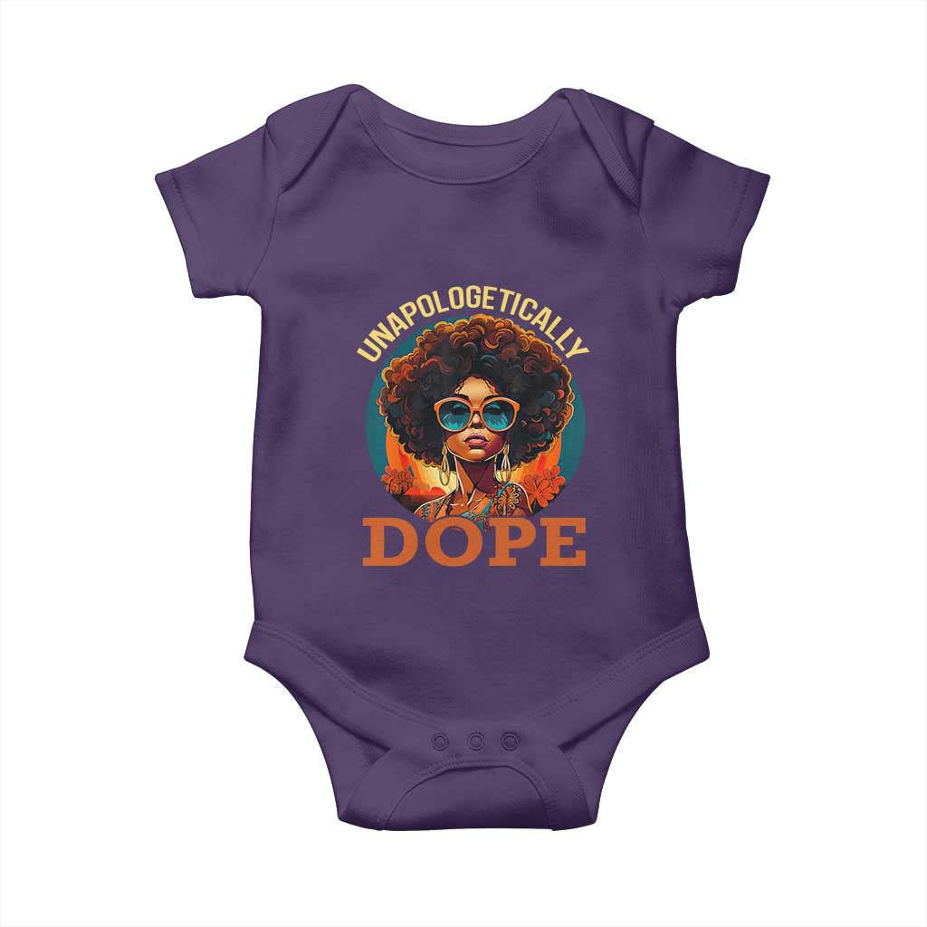 Black Women Unapologetically Dope Baby Onesie Juneteenth Black History TS01 Purple Print Your Wear
