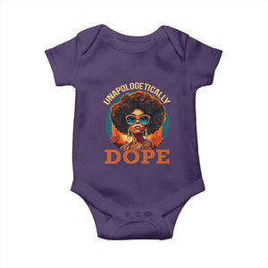 Black Women Unapologetically Dope Baby Onesie Juneteenth Black History TS01 Purple Print Your Wear