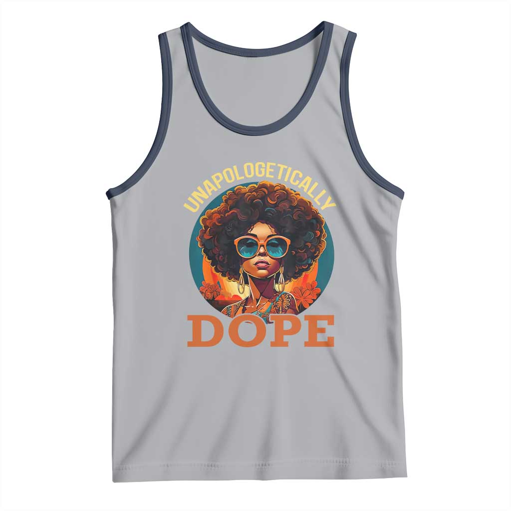 Black Women Unapologetically Dope Tank Top Juneteenth Black History TS01 Athletic Heather Navy Print Your Wear