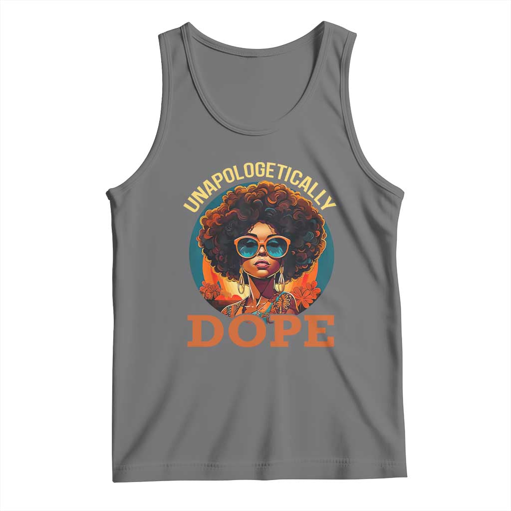 Black Women Unapologetically Dope Tank Top Juneteenth Black History TS01 Black Heather Print Your Wear