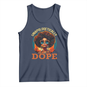 Black Women Unapologetically Dope Tank Top Juneteenth Black History TS01 Navy Print Your Wear