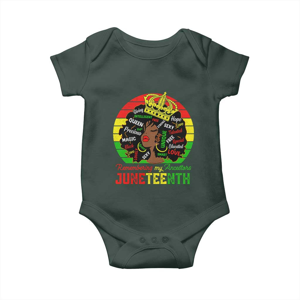 Black Women Baby Onesie Remembering My Ancestors Juneteenth Celebrate TS01 Print Your Wear
