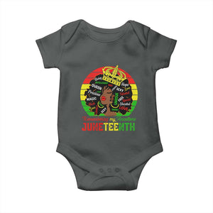 Black Women Baby Onesie Remembering My Ancestors Juneteenth Celebrate TS01 Dark Heather Print Your Wear
