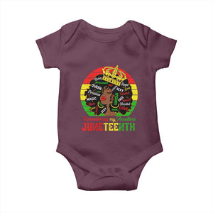 Black Women Baby Onesie Remembering My Ancestors Juneteenth Celebrate TS01 Maroon Print Your Wear