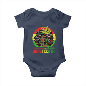 Black Women Baby Onesie Remembering My Ancestors Juneteenth Celebrate TS01 Navy Print Your Wear