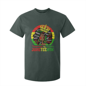 Black Women T Shirt For Kid Remembering My Ancestors Juneteenth Celebrate TS01 Dark Forest Green Print Your Wear
