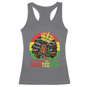 Black Women Racerback Tank Top Remembering My Ancestors Juneteenth Celebrate TS01 Charcoal Print Your Wear