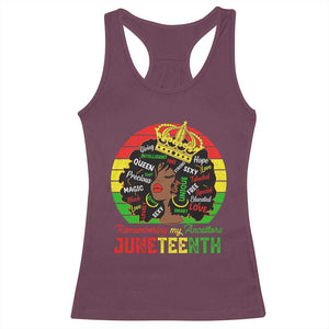 Black Women Racerback Tank Top Remembering My Ancestors Juneteenth Celebrate TS01 Maroon Print Your Wear