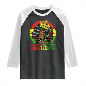 Black Women Raglan Shirt Remembering My Ancestors Juneteenth Celebrate TS01 Black White Print Your Wear