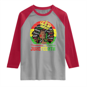 Black Women Raglan Shirt Remembering My Ancestors Juneteenth Celebrate TS01 Sport Gray Red Print Your Wear