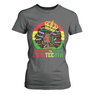 Black Women T Shirt For Women Remembering My Ancestors Juneteenth Celebrate TS01 Dark Heather Print Your Wear
