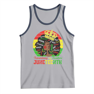 Black Women Tank Top Remembering My Ancestors Juneteenth Celebrate TS01 Athletic Heather Navy Print Your Wear