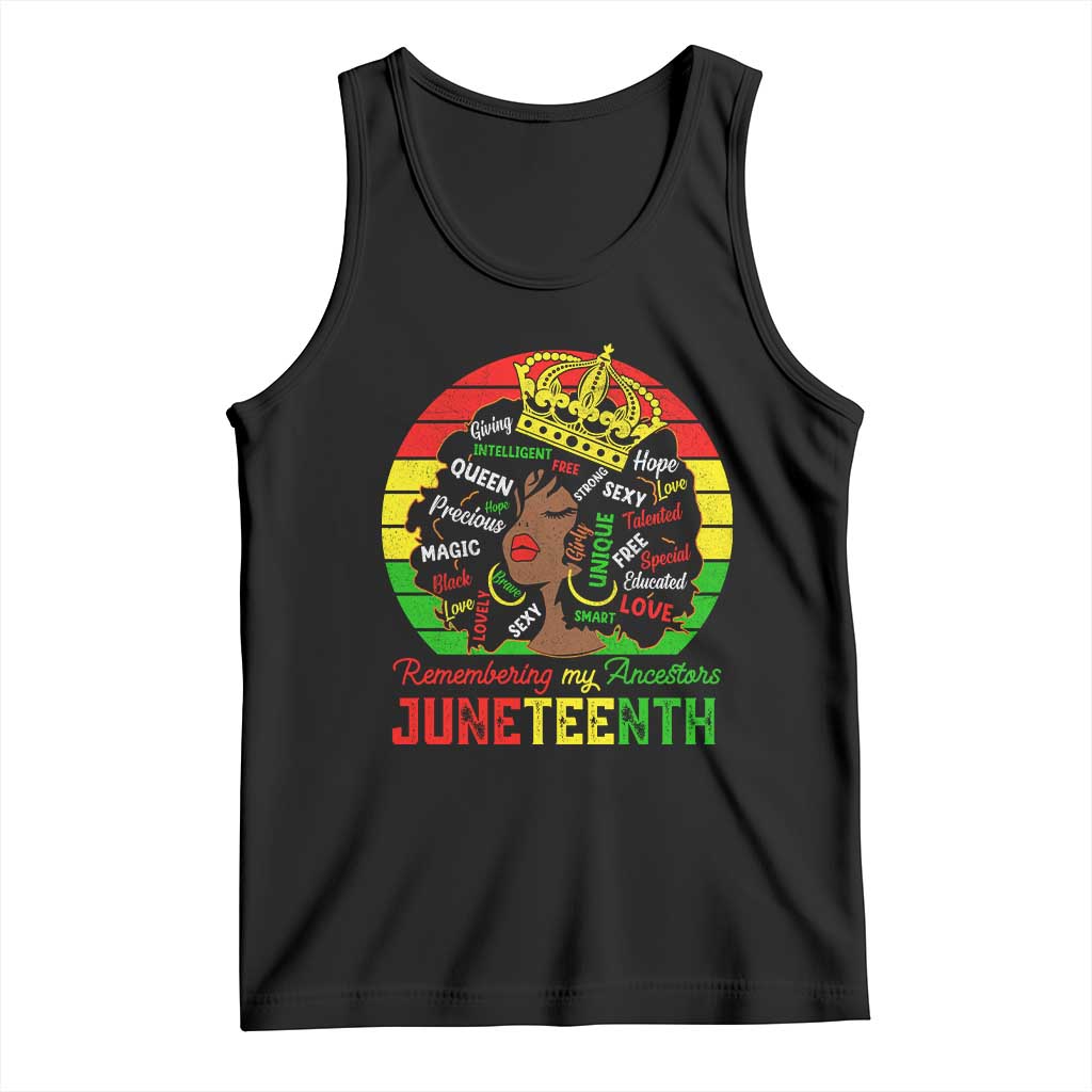 Black Women Tank Top Remembering My Ancestors Juneteenth Celebrate TS01 Black Print Your Wear