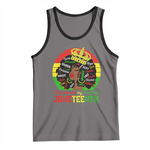Black Women Tank Top Remembering My Ancestors Juneteenth Celebrate TS01 Deep Heather Black Print Your Wear