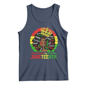 Black Women Tank Top Remembering My Ancestors Juneteenth Celebrate TS01 Navy Print Your Wear