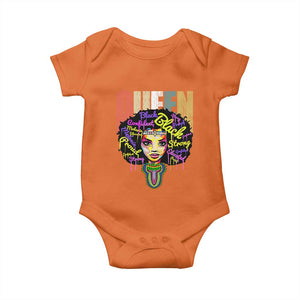 Black Queen Baby Onesie Proud Melanin Strong Educated Retro Vintage TS01 Orange Print Your Wear