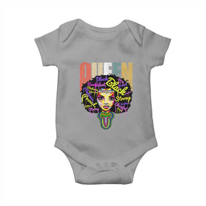 Black Queen Baby Onesie Proud Melanin Strong Educated Retro Vintage TS01 Sport Gray Print Your Wear