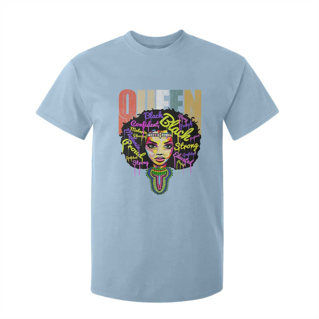 Black Queen T Shirt For Kid Proud Melanin Strong Educated Retro Vintage TS01 Light Blue Print Your Wear