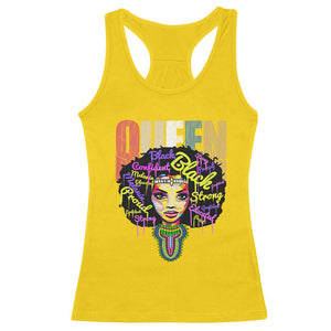Black Queen Racerback Tank Top Proud Melanin Strong Educated Retro Vintage TS01 Daisy Print Your Wear