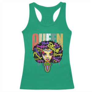 Black Queen Racerback Tank Top Proud Melanin Strong Educated Retro Vintage TS01 Irish Green Print Your Wear