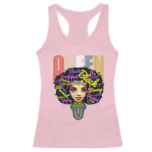 Black Queen Racerback Tank Top Proud Melanin Strong Educated Retro Vintage TS01 Light Pink Print Your Wear
