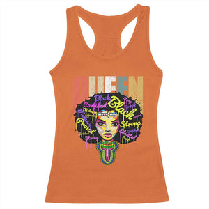 Black Queen Racerback Tank Top Proud Melanin Strong Educated Retro Vintage TS01 Orange Print Your Wear