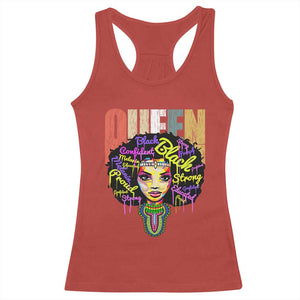Black Queen Racerback Tank Top Proud Melanin Strong Educated Retro Vintage TS01 Red Print Your Wear
