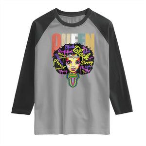 Black Queen Raglan Shirt Proud Melanin Strong Educated Retro Vintage TS01 Sport Gray Black Print Your Wear