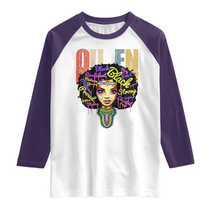Black Queen Raglan Shirt Proud Melanin Strong Educated Retro Vintage TS01 White Purple Print Your Wear