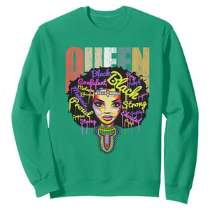 Black Queen Sweatshirt Proud Melanin Strong Educated Retro Vintage TS01 Irish Green Printyourwear