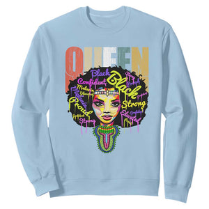 Black Queen Sweatshirt Proud Melanin Strong Educated Retro Vintage TS01 Light Blue Printyourwear