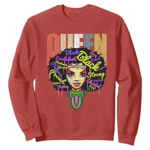 Black Queen Sweatshirt Proud Melanin Strong Educated Retro Vintage TS01 Red Printyourwear