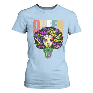 Black Queen T Shirt For Women Proud Melanin Strong Educated Retro Vintage TS01 Light Blue Print Your Wear