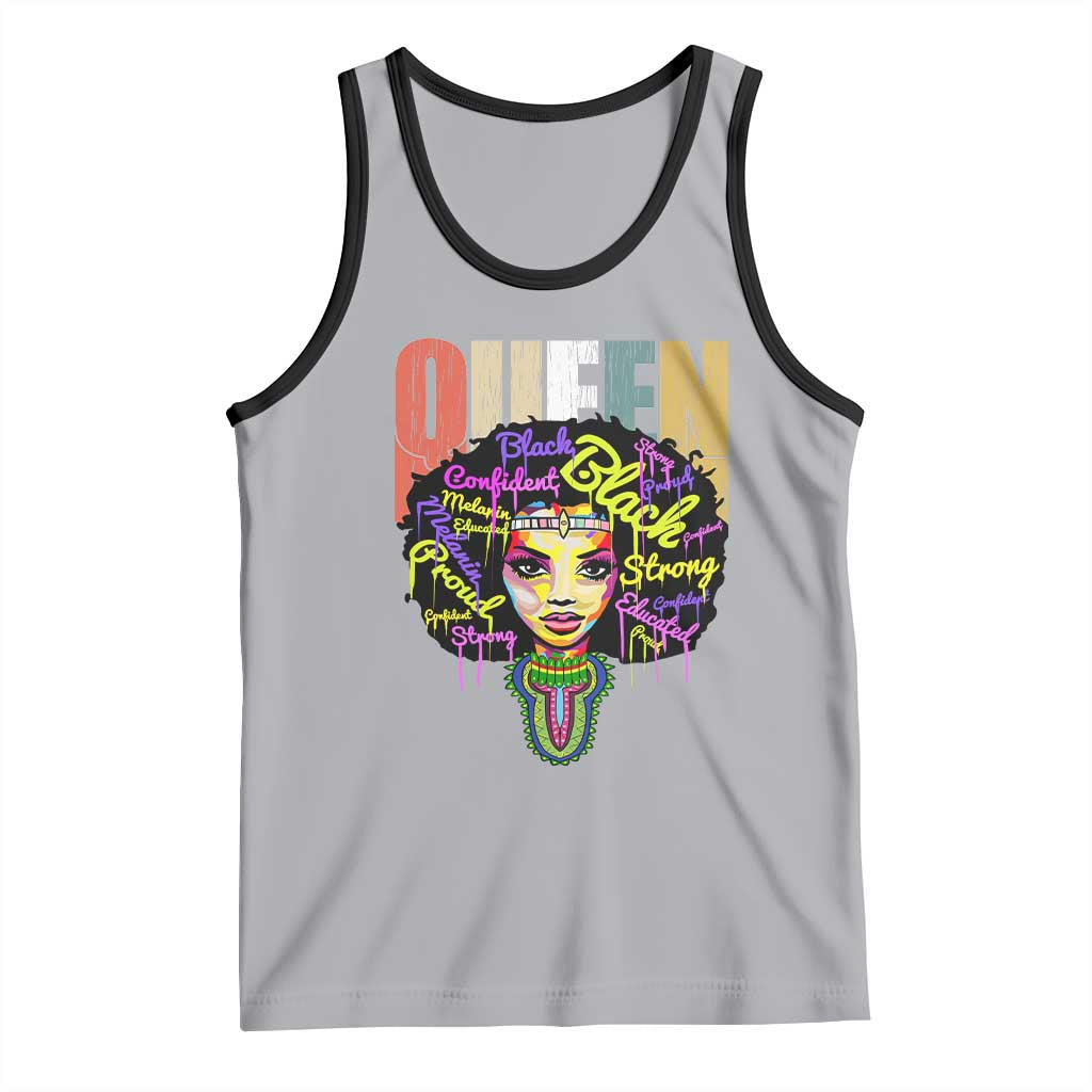 Black Queen Tank Top Proud Melanin Strong Educated Retro Vintage TS01 Athletic Heather Black Print Your Wear