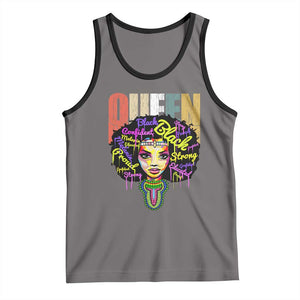 Black Queen Tank Top Proud Melanin Strong Educated Retro Vintage TS01 Deep Heather Black Print Your Wear