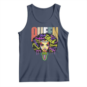 Black Queen Tank Top Proud Melanin Strong Educated Retro Vintage TS01 Navy Print Your Wear