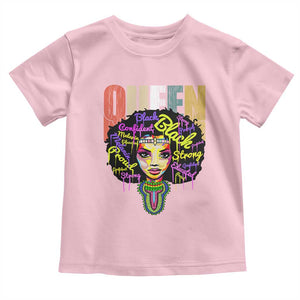Black Queen Toddler T Shirt Proud Melanin Strong Educated Retro Vintage TS01 Light Pink Print Your Wear