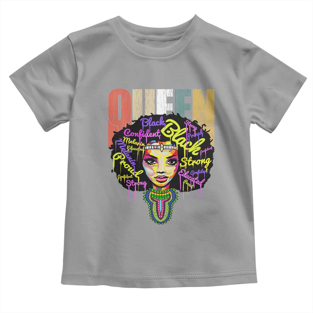 Black Queen Toddler T Shirt Proud Melanin Strong Educated Retro Vintage TS01 Sport Gray Print Your Wear
