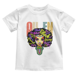 Black Queen Toddler T Shirt Proud Melanin Strong Educated Retro Vintage TS01 White Print Your Wear