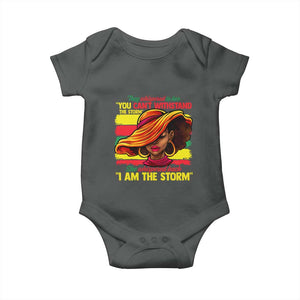 Proud Black African American Ladies Baby Onesie Black History Month TS01 Dark Heather Print Your Wear
