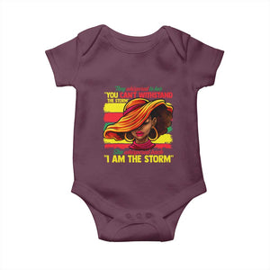 Proud Black African American Ladies Baby Onesie Black History Month TS01 Maroon Print Your Wear
