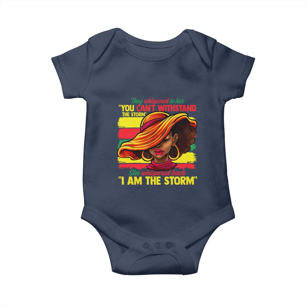Proud Black African American Ladies Baby Onesie Black History Month TS01 Navy Print Your Wear