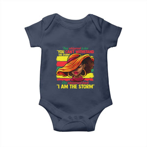 Proud Black African American Ladies Baby Onesie Black History Month TS01 Navy Print Your Wear