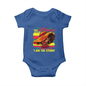 Proud Black African American Ladies Baby Onesie Black History Month TS01 Royal Blue Print Your Wear